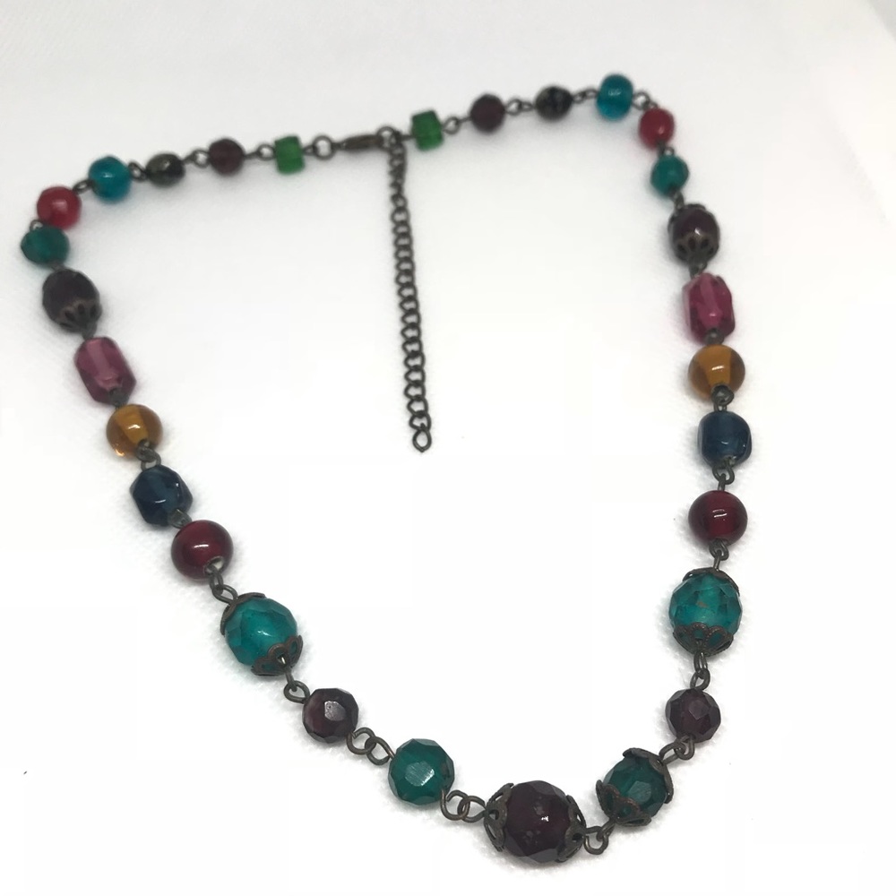 Colorful vintage multi gem color necklace